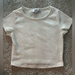 Princess Polly White crop tee